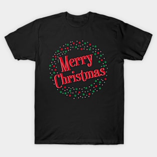 Merry Christmas Lights Wreath T-Shirt